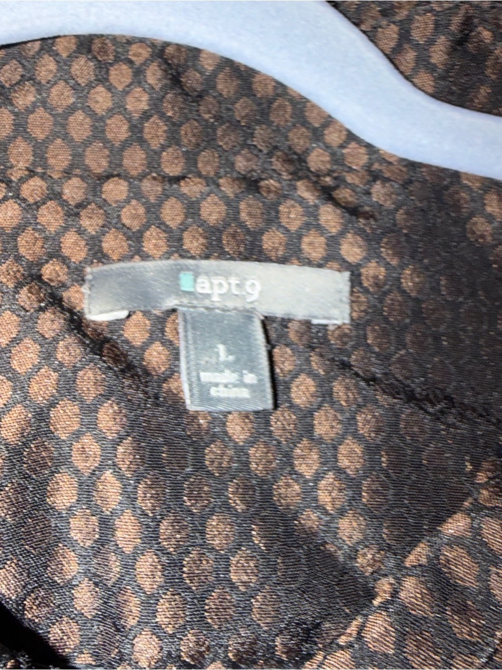 APT.9 ~ Double Breasted ~ Jacket ~ The Shiny Brown Pattern is so Pretty ~ Sz Lg - Picture 2 of 10